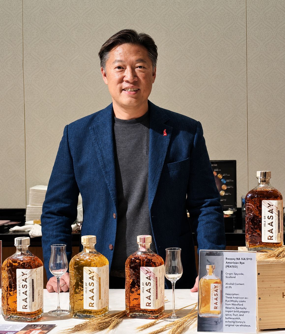 Colin Tay, founder of TSA Wines, at a whisky tasting